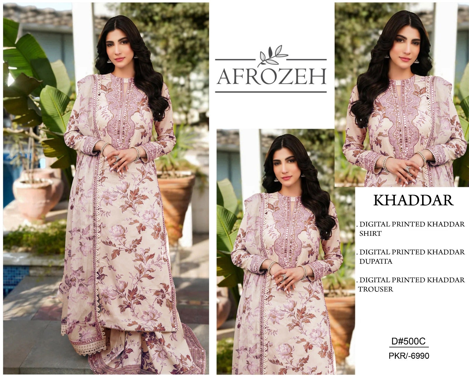 Afrozeh Khaddar 3PC